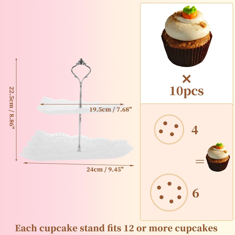 CAPASTEC 2-Tier Dessert Cupcake Stand, Cupcake Stand Holder, Square Cupcake