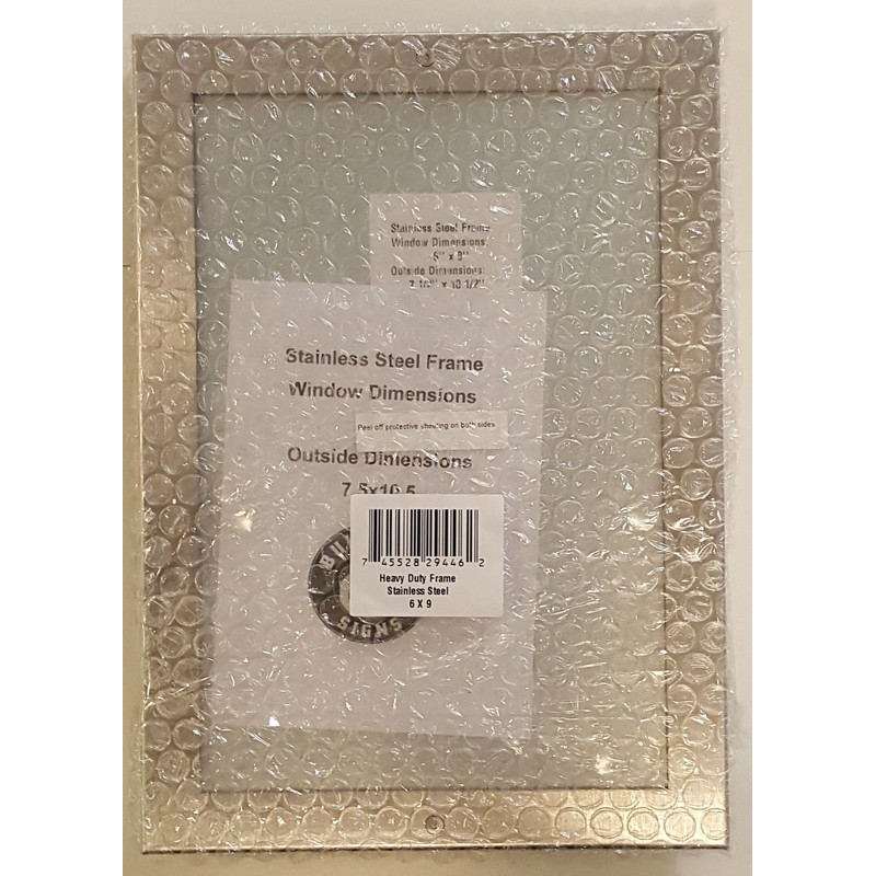 BUILDINGSIGNS.COM Elevator certificate frame 6x9 stainless Steel