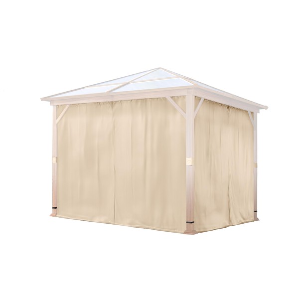 TOOLPORT 4 Side Panels for Garden Gazebo Forest Deluxe 3 x 3 m Polyester Approx. 180 g/m² with Zip Champagne