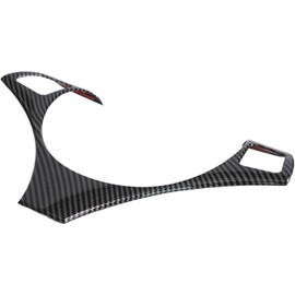 Funda para volante de coche para 3 series E87 E90 E92 E93 2006-2012, panel decorativo ABS negro de fibra de carbono con cinta adhesiva