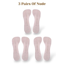 Plantillas de soporte de arco, gel de silicona suave invisible, inserciones delgadas, dolor de arco, alivio del dolor, talón del pie, longitud 3/4 para mujer, zapatos de tacón alto, zapatos de 5-7,, 3 pares-desnuda, For Women's US Shoe Size 5-7