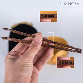 Large Wooden Yarn Bowl 7x4 Inches - Cute Wood Bowl/Holder for Knitting & Crocheting Lovers from Craft Supplier Brand INANOSA - Gift Ideas for Christmas and Mother's Day - Blue, Teak