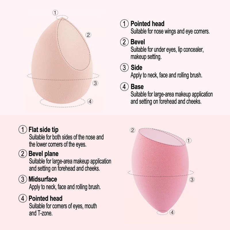 Makeup Brush Set, Makeup Brush Set with Triangle, Rounds and