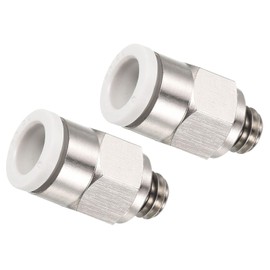 TA-VIGOR 2Pcs M6 Push to Fit 6mm OD Hose Connect Fittings, Straight Pneumatic Coupling Adapter, Quick Push to Connect Air Line Fittings for Gas Pneumatic Systems and Industrial Applications