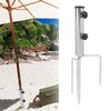 Steel Garden Parasol Spike Inground Umbrella Holder with 4 Prong