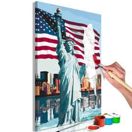 murando - Paint by Numbers Statue of Liberty 40 x 60 cm Painting Set with Wooden Frame on Canvas for Adults Children Painting Hand-Painted Kit DIY Gift Decoration n-A-0819-d-a