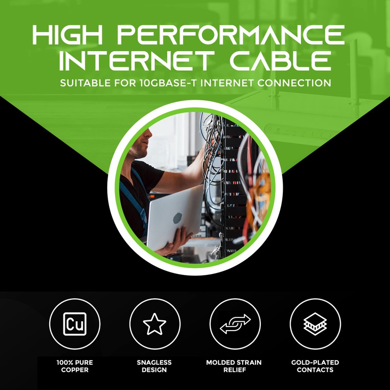 GearIT Cable Cat6 1,83 Metro Cable Cat 6 Ethernet Snagless