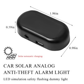Wevdn Car Solar Power Simulated Dummy Alarm, Anti-Theft Solar LED Warning Light with USB Charger Port, Vehicle Simulated Flashing Security Fake Lamp Alarm Device, Car Accessories (Red)