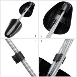 Ericotry 2 Pairs Men's Black Adjustable Keep Shape Shoe Trees Shoe Stretcher Boot Holder Shaper With Tension Spring Coil