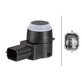 HELLA 6PX 358 141-231 Sensor, parking distance control - straight - 3-pin connector - Plugged - Paintable