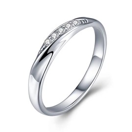 JUDY Secret Words of Love, Women's Ring, Sterling Silver Ring, Sparkling Wedding Ring, Engagement Ring, Includes Exclusive Box, Metal Gemstones, Cubic Zirconia