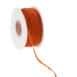 Mayreel Terracotta Velvet Ribbon 1/8" Thin Orange Ribbon Vintage Velvet Ribbon Narrow Burnt Orange Ribbon 1/8" for Wedding Invitations, Crafts, Gift Wrapping, and Party Favour Boxes, 50 Yards Long