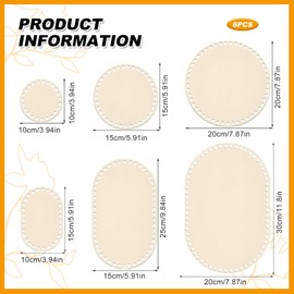 Holzboden für Häkelkorb Korbboden zum Häkeln 10/15/20/25/30cm Häkelboden Holz Holzböden Boden zum Häkeln für Häkelkörbe 6 Stück