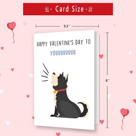 MQMRYeto Cute Valentines Day Card for Dad Mom,Funny Valentines Day Gifts for Women Men,Dog Dad Mom Valentines Day Card,Valentines Day Gifts from Dog