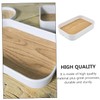 TEHAUX 1pc Wood Grain Desktop Storage Box Multi-Functional Organizer for