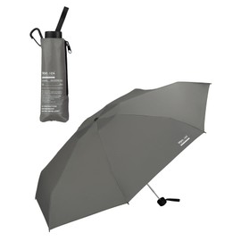 Wpc. IZA Type: LARGE&COMPACT Gray [100% Shading Rate, 100% UV Protection, UPF50+, Sun or Rain] Parasol Men's Folding Umbrella, 22.8 inches (58 cm), Compact, Slim, Small, Large When Opened, Carabiner