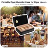 Demcigar Cigar Humidor, Leather Cigar Case with Cedar Wood Shelf,
