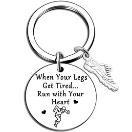 Aisity Track and Field Gifts for Runners Men Women Running Keychain Accessories Runners Gifts for Marathon Runner Fitness Gym Runner Inspirational Marathon Gifts for Male Females Girls Boys Runner