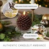 Luminara Pinecone Flameless Candles Chalky Brown Finish Pine Cone Figural,