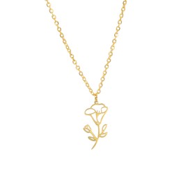 KKJOY Birth Month Flower Necklace Stainless Steel 12 Month Birthday Flower Pendant Necklace Best Friend Necklace Jewellery Gifts for Women