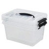 Obstnny 2 Pack Plastic Conatiner Bin with Lid, 6 Quart