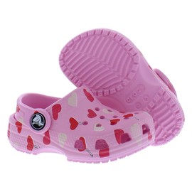 Crocs Classic Valentines Day Clog Infant/Toddler Shoes Size 5, Color: Pink Heart Multicolor