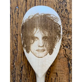 Robert Smith's image engraved onto a wooden spoon - The Cure Gift Idea For Him or Her - Funny Merch