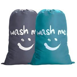 ZAMISS 2 Stück Schmutzwäsche Organizer mit Schnurverschluss - Extra Große Wäschesäcke für Camping, Reisen - Passt in Wäschekorb/Wäschekörbe 61x91 cm (Type 2)