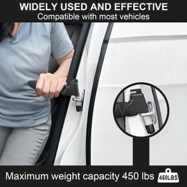 2 Pack Car Door Handle for Elderly Portable Car Handle Assist Support Handle Built in Window Breaker Seatbelt Cutter Multifunction Handle Car Door Latch Handle for Seniors and Handicapped (Black)