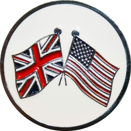 Be The Ball 4U United Kingdom and American Flag Golf Ball Marker and Hat Clip – Magnetic Detachable Golf Marker Hat Clip for Caps – Premium Golf Ball Cap Clip Marker for Men & Women