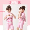 Julysand Traje de baño de Flamenco 3D a Rayas Rosas