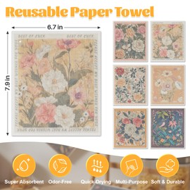 JOYMOOP 6 Pack Dishcloths for Kitchen, Reusable Absorbent Non-Scratch Cleaning Cloths, Washable Quick-Drying Rags for Cookware and Household, 6.7×7.9 Inch