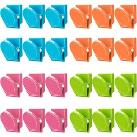Magnetic Clips, 24 Pieces Magnetic Metal Chip Clips Fridge Magnets Refrigerator Whiteboard Locker Magnets Heavy Duty Clip Classroom Organization Teacher Must Haves School Supplies Accessories