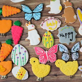 TINGSING Easter Cookie Cutters, 7 Pieces Stainless Steel Cookie Cutters, Biscuit Fondant Sandwiches Mold for Baking Holiday Themes Party Supply