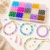 Rondelle Glass Beads for Jewelry Making with Organizer Box