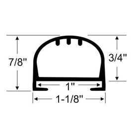 Steele Rubber Products - 90-3383-265 - RV - 7/8" Bulb Weatherstrip with Channel - Sold as a 30 Foot Strip