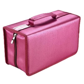 UENTIP CD Storage, 160 Capacity Nylon CD Pockets, Storage CD Folder, CD Book Storage for Car, Home, Travel (Red)