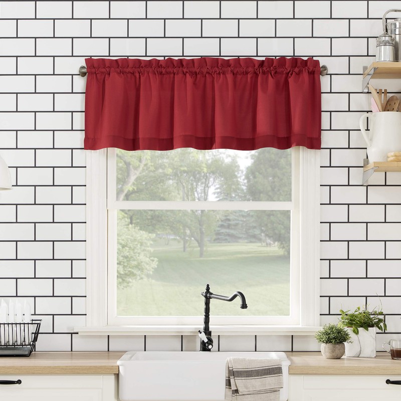 No. 918 Martine Microfiber Semi-Sheer Rod Pocket Kitchen Curtain Valance