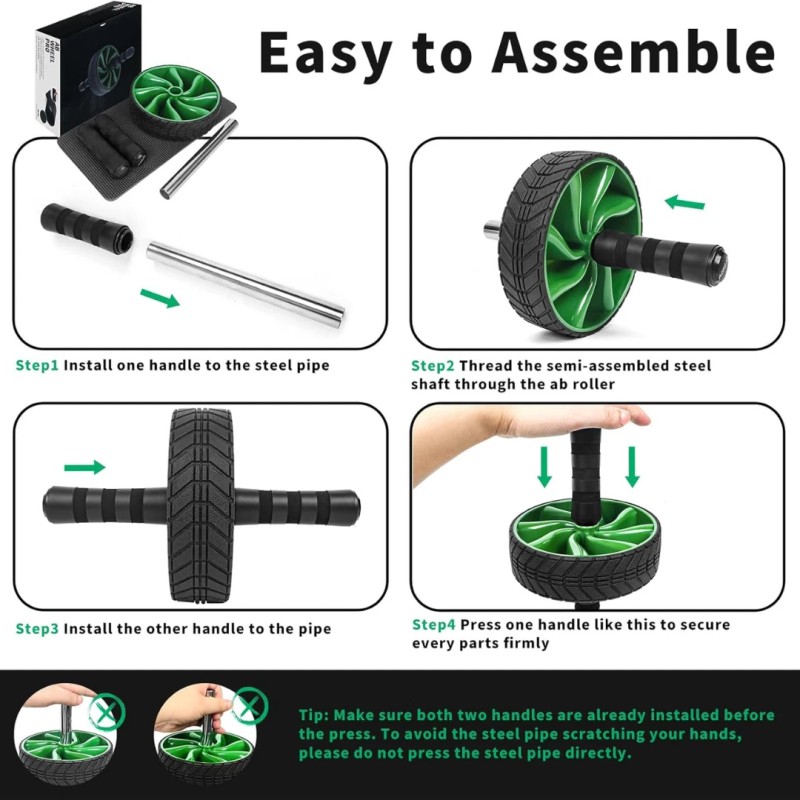 Unbranded Roller Wheel Workout Equipment for Abdominal Training, Wheel for