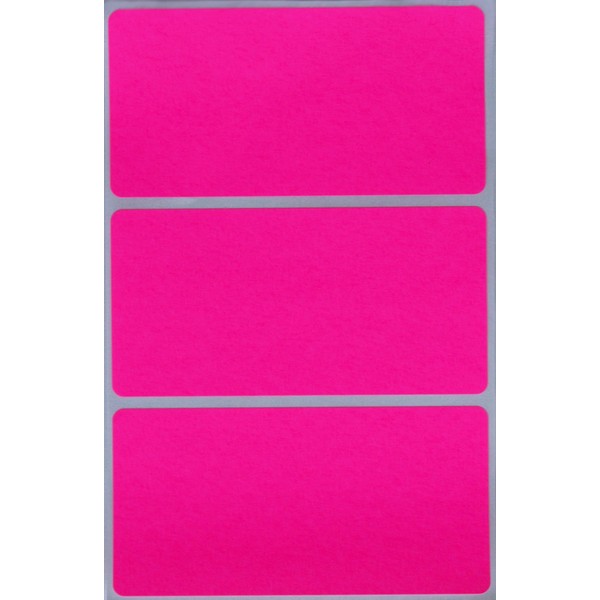 Rectangle Name Labels Write on Stickers in Neon Pink 10cm