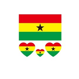 ZPDNURZL 10 Sheets Ghana Flag Tattoos Stickers 40 Pcs Waterproof Sweat Sports National Flag Removable Fake Tattoos