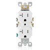 Leviton T5820-W, 20 Amp Tamper-Resistant Duplex Outlet, White