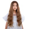 Edivd Girls Copper Wig Children Long Orange Wavy Curly Wig
