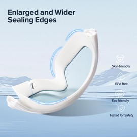 Professional Swimming Goggles, Anti-Fog Lens, White Frame, Adjustable Strap