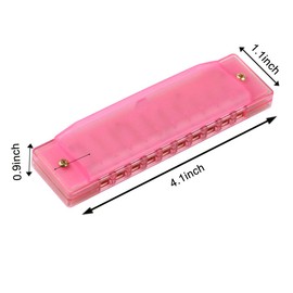UNIME 4 PCS Harmonica for Kids, 10 Hole Translucent Harmonica for Children Kids