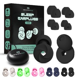 ORIGINALSAT Ohrstöpsel, Ohrstöpsel mit Geräuschreduzierung von 33 dB, austauschbare Ohrpolster in 4 Größen und kompakte Tragetasche, Schwarz, Einheitsgröße