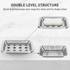 Stainless Steel Soap Dish, Large Double-Layer Draining Soap Holder, Metal