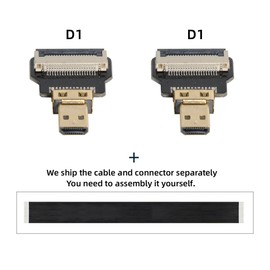 CY Cable plano ultrafino Cord Micro HDMI macho a Micro HDMI macho FPC 1080P para FPV HDTV, multicóptero, fotografía aérea D1-D1 (10cm)