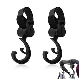 XURJUMI Pack of 4 Pram Hooks, Bag Hooks, Pram Hooks for Changing Bags, Pendant for Pushchairs in Universal Fit, Velcro Pram Hook for Handbags