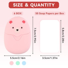 IETWATE 6 Boxes Travel Soap, Disposable Travel Minis Soap Sheets, Portable Soap Flakes, Foaming Hand Washing Soap Paper for Travel Essentials for Kids, for Indoor Outdoor Camping Hiking